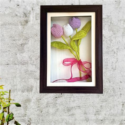 Framed Crochet Flower Bouquet - Art Tales - Home decor, fashion & Lifestyle