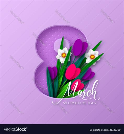 8 March Greeting Card For International Womens Day