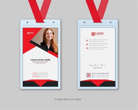 Premium Vector | Creative id card template or office employee id card ...