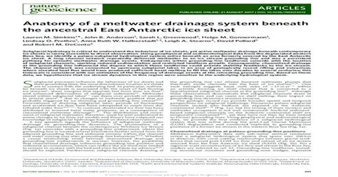 Anatomy Of A Meltwater Drainage System Beneath The Gonnermann Rice