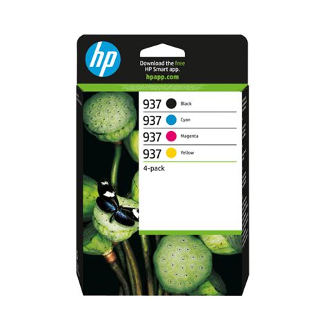 HP Tintenpatronen 4er Set CMYK Nr 937 Schwarz Ca 1250 Seiten Farbe