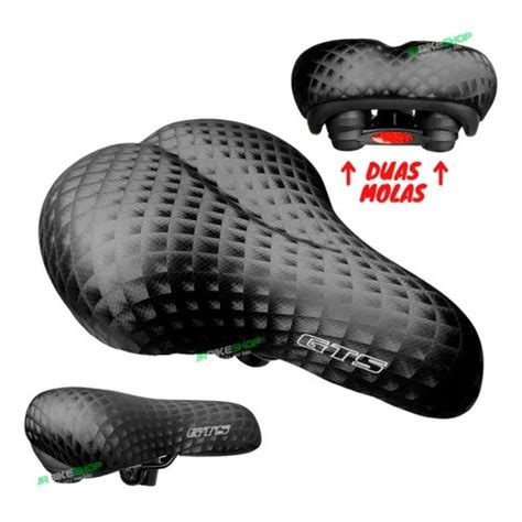 Selim Bike Confortavel Duas Molas Largo Unissex Gts Preto Shopee Brasil