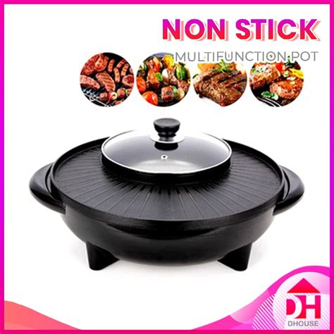 Korean BBQ Grill Shabu Stew Hot Pot Frying Pan in Electric Steamboat Multifunction Pot 多功能电锅