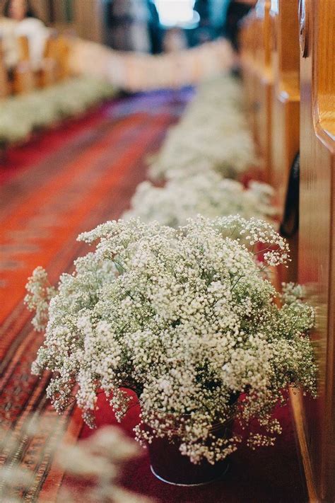 Church Wedding Baby’s Breath Aisle Decor | Deer Pearl Flowers