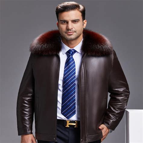 Купить Новые мужские куртки из натуральной кожи среднего и пожилого ...