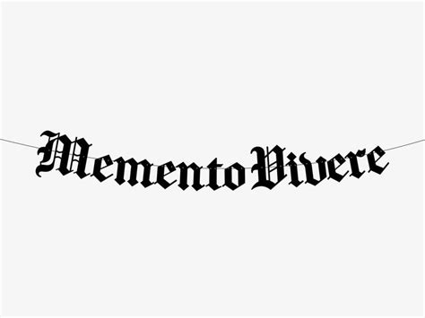 Memento Vivere Old English Gothic Banner Remember To Live Emo Goth