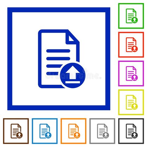 Cargar Iconos Planos De Documento Con Marcos Ilustraci N Del Vector