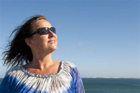Portrait Attractive Mature Woman Outdoor Stock Image Image Of Beautiful Joyful 22609715