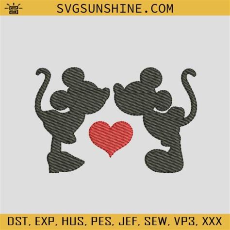 Mickey Love Minnie Embroidery Design Mickey Embroidery Files Minnie Machine Embroidery Design