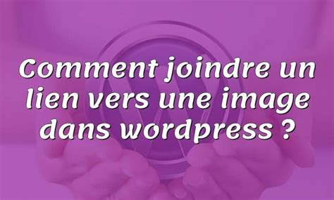 Comment Joindre Un Lien Vers Une Image Dans Wordpress ToutWP Ca