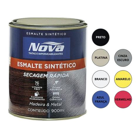 6 Unidades Esmalte Sintético Azul França 900ml Nova