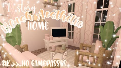 1 Story Blush Aesthetic Starter Home🦋 Bloxburg Speedbuild 31k