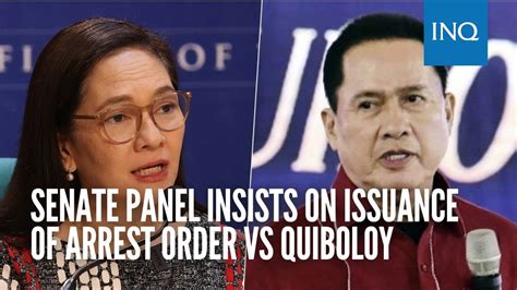 Senate Panel Insists On Issuance Of Arrest Order Vs Quiboloy Youtube