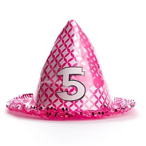 Premium Photo Pink Birthday Hat Isolated On Clear White Background