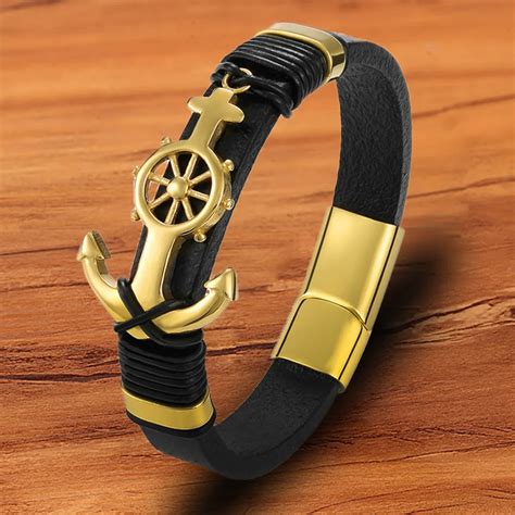 TYO Pulseiras De Couro Para Homens Pulseiras Tecidas A O Inoxid Vel