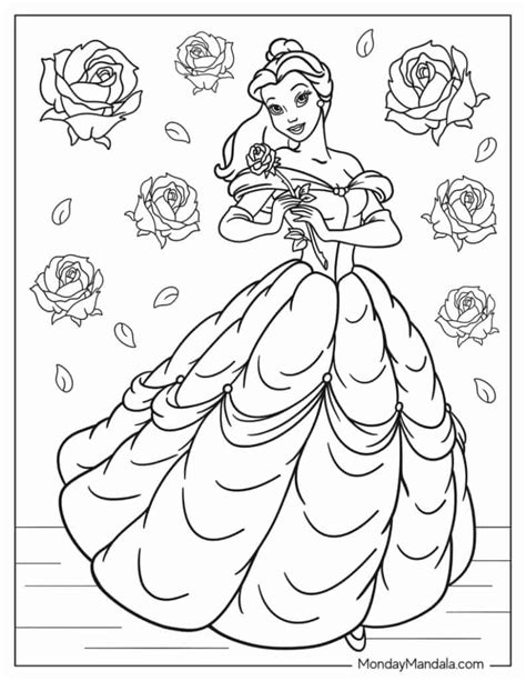 Disney Beauty And The Beast Rose Coloring Pages