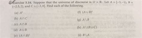 Solved Exercise Suppose That The Universe Of Discourse Chegg