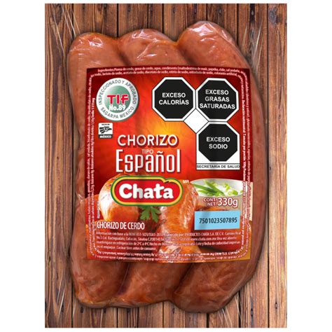 CHORIZO ESPAÑOL SKIN 330G 1 10 Chata México