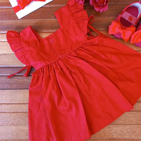 Vestido De Beb Ana Vermelho Tam G Elo Produtos Especiais