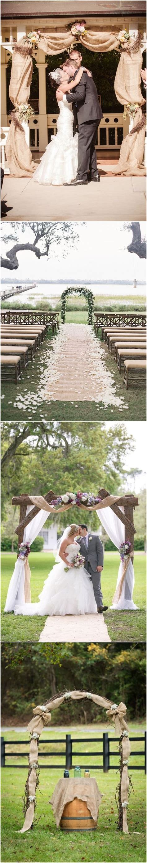 Top 20 Rustic Burlap Wedding Arches And Backdrop Ideas Rustic Burlap Wedding Wedding Arch