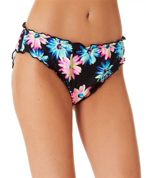 California Waves Multi Gerber Daisy Lettuce Edge Bikini Swim Bottom Us