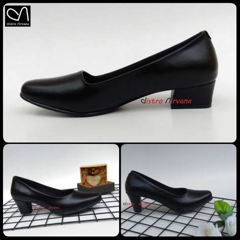 Jual Sepatu Pantofel Wanita Polwan Pks High Heels Kerja Kantor Guru