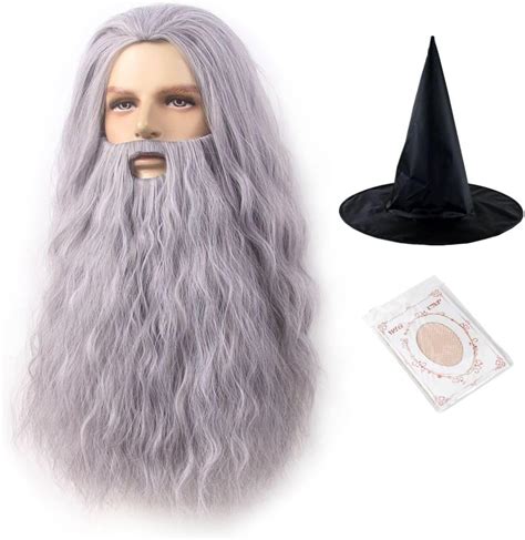 Amazon Reewes Old Man Costume Wizard Gandalf Beard And Wig Set