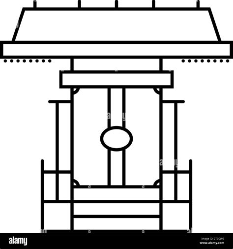 Kamidana Household Shrine Shintoism Line Icon Vector Illustration Stock