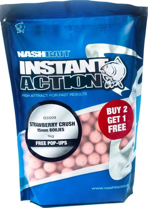 Nash Tackle Boilie Instant Action Mm G Strawberry Crush Od