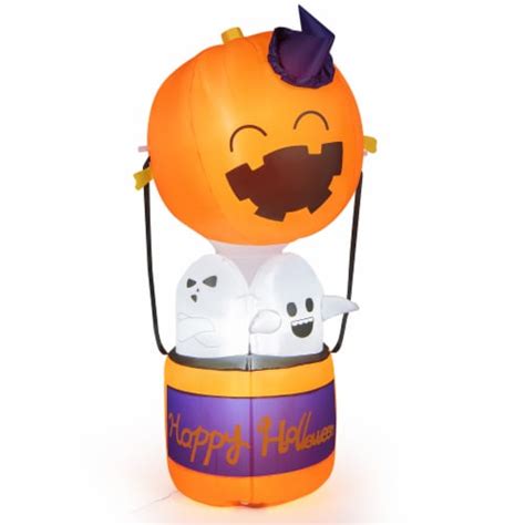 Costway 6ft Halloween Inflatable Pumpkin Hot Air Balloon Ghost Blow Up