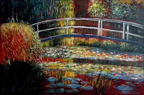 CLAUDE MONET BRIDGE over Water Lily Pond Repro Hand Painted Oil ...