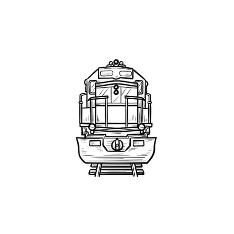 Premium Vector Front View Of Train Hand Drawn Outline Doodle Icon