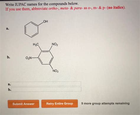 Solved Write Iupac Names For The Compounds Below If You Use