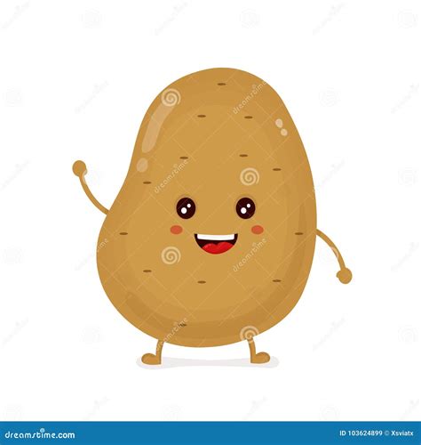 Batata Engraçada De Sorriso Feliz Bonito Vetor Ilustração Do Vetor