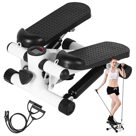 Queroig Home Exercise Steppers Mini Steppers With Resistance Bands Upgraded Air Powered Stair