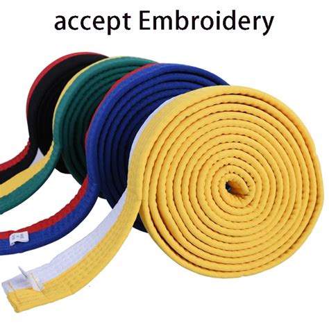 Teakwondo belt Embroidery taekwondo belt cotton Martial Arts Uniform ...