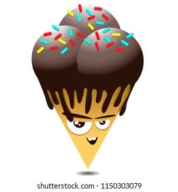 Chocolate Ice Cream Face Stock Vector (Royalty Free) 1150303079 ...