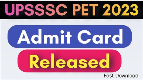 Upsssc Pet Admit Card Out Upsssc Pet Admit Card Released Admit