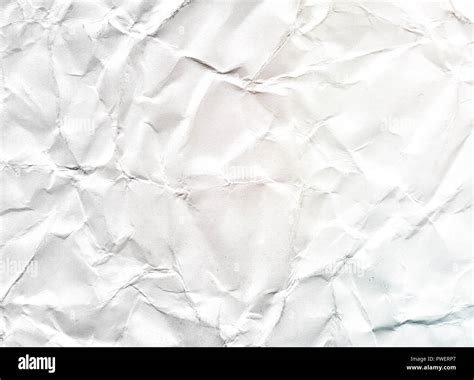 White Crumpled Paper Texture Background For Abstract Concept Stock