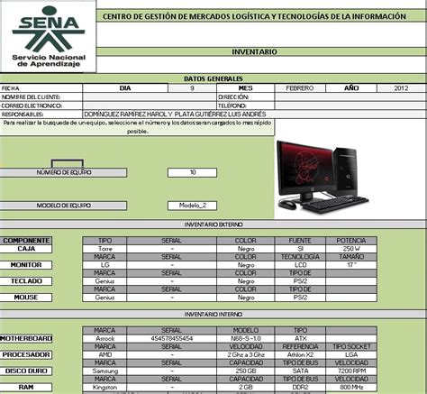 Formato De Inventario De Equipos De Computo Excel Mantenimiento De Hot Sex Picture