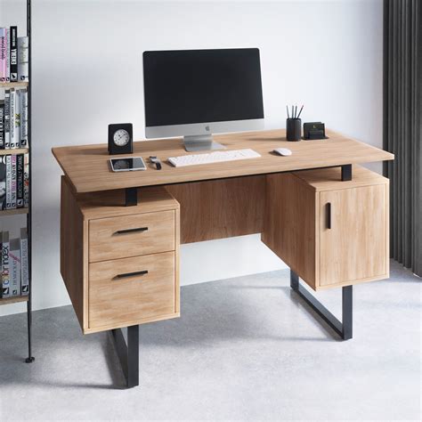 Techni Mobili Modern Office Desk with Storage, Walnut - Walmart.com