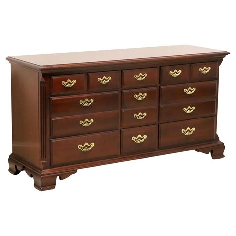 THOMASVILLE Collectors Cherry Chippendale Triple Dresser For Sale at