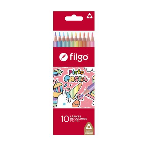 Filgo Lapices Colores De Madera Pinto Estuche Pastel