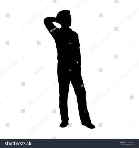 Vector Silhouette Standing Businessman Isolated Vector Stock Vector ...