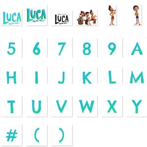 Luca Alphabet, Luca Font, Luca PNG Clipart, Luca Numbers and Letters ...