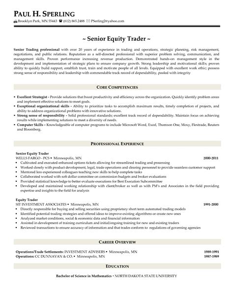 Proprietary Trading Resume Example Free Resume Templates