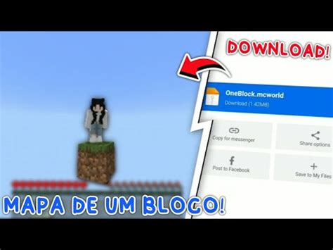 Como BAIXAR O MAPA De UM BLOCO NO MINECRAFT PE YouTube