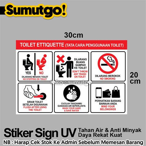 Jual Stiker Toilet Ettiquette Etika Tata Cara Penggunaan Toilet Uk 30 X