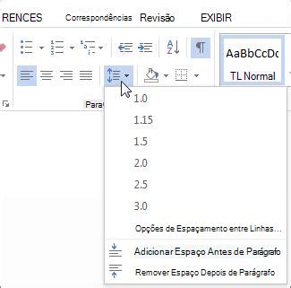 Dobre o espaço das linhas em um documento MPRJ em Nuvem Internet