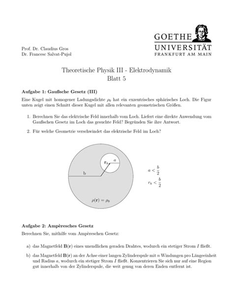 Theoretische Physik III Elektrodynamik Blatt 5